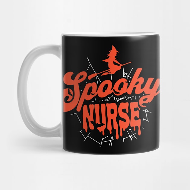 Cute Halloween Spooky Nurse Orange and Black Halloween Witch School Nurse by SLAG_Creative